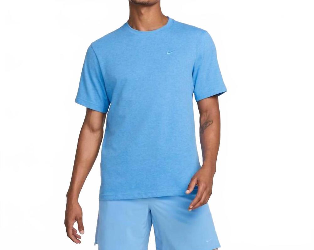NEW NIKE primary solo swoosh dri-fit top in university blue